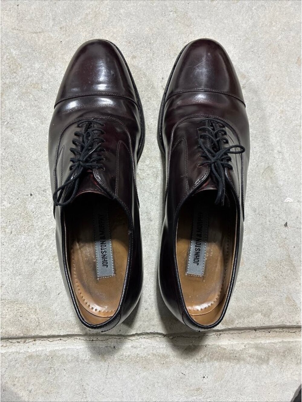 Johnston & Murphy Men's Burgundy Leather Oxford Dress Shoes Size 11 D/B